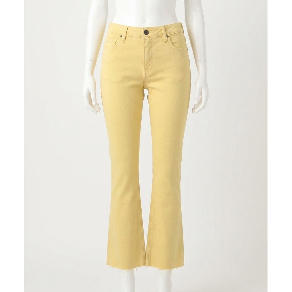NEW KUT FROM THE KLOTH kelsey high rise ankle flare jeans in lemon